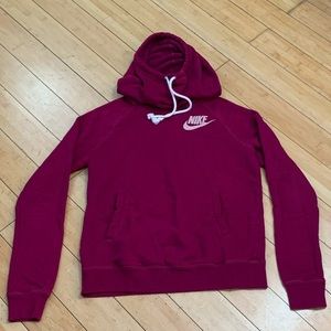 Maroon Nike High Neck Hoodie